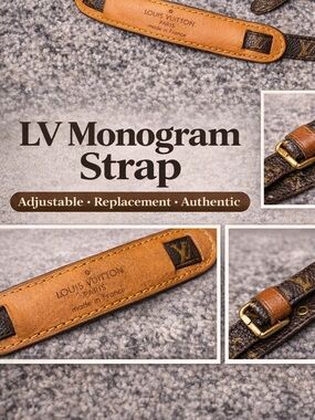 LV Monogram Adjustable Shoulder Strap Vachetta Pad Replacement Crossbody
